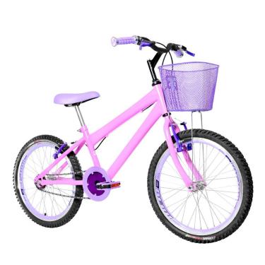 Imagem de Bicicleta Infantil Feminina Aro 20 Aero + Kit Premium Cor Rosa E Lilás