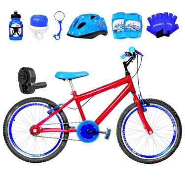 Imagem de Bicicleta Infantil Aro 20 Aero + Kit Premium Vermelha E Azul