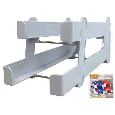 Imagem de Suporte Organizador Geladeira Lata Bebida Despensa Armario Armazenamento Resistente Prateleira Multiuso