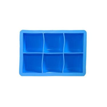 Imagem de Forma de Gelo Quadrada com 6 Cubos de Silicone - CAN.U.DO, Azul Claro