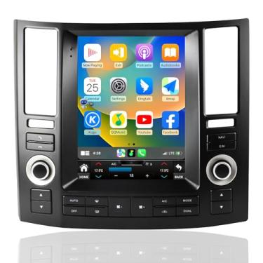 Imagem de Rádio de carro para Infiniti FX35 FX45 2007-2009 estéreo substituição Carplay Android tela vertical estilo Tesla com DSP no painel, unidade principal, reprodutor multimídia, rádio de carro, controle
