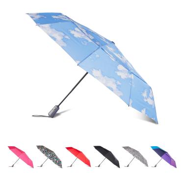 Imagem de totes Guarda-chuva dobrável masculino e feminino com proteção solar à prova de vento e fechamento automático, nuvens, 47" Canopy