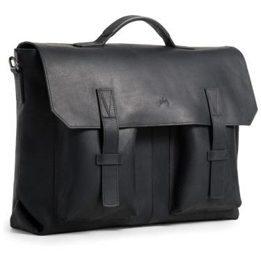 Imagem de Bolsa Carteiro Masculina de Couro Grão Integral para Laptop com 15 Polegadas e Fecho Ma...