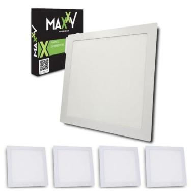 Imagem de Kit 5 Painéis Plafon Led Embutir Quadrado 24w Frio 6500K - Maxxy