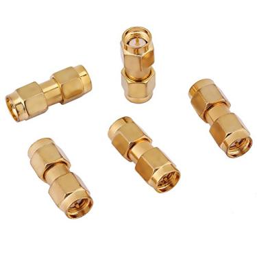 Imagem de Hyuduo 5pcs SMA RF Connector SMA Masculino para SMA Adaptador Macho Macho Gold Conector Coaxial Banhado a Ouro Conjunto Com Impedância de 50ohm para Comunicação Digital de Equipamentos