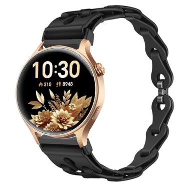 Imagem de Compatível com pulseiras de relógio inteligente Aeac, pulseiras de substituição de silicone elástico de liberação rápida de 20 mm e 22 mm, compatíveis com Aeac AR01 de 1,32 polegadas, W208 Plus, IDW19