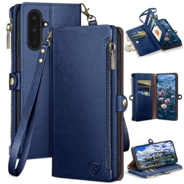 Imagem de XcaseBar Capa carteira compatível com Samsung Galaxy A17 5G com zíper para cartão de crédito 【bloqueio RFID】, capa flip fólio de couro PU à prova de choque feminina masculina para Samsung A17 capa