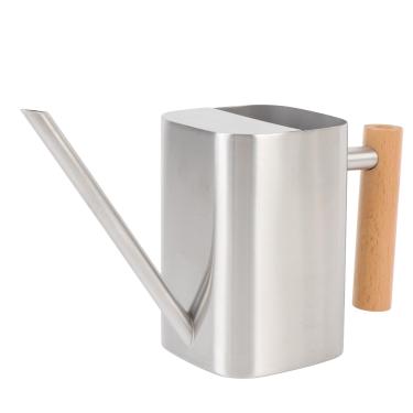Imagem de YOUTHINK Regador Moderno, Regador de Plantas Com Bico Longo de Aço Inoxidável Com Alça de Madeira Confortável para Uso Interno e Externo (Prata 500ML)