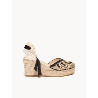 Imagem de Sandália Anabela Média Plataforma Romero Roseta Preta, Preto, 37