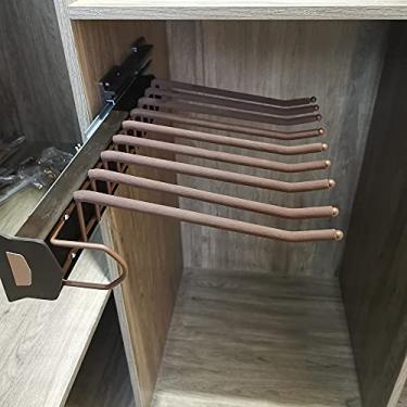 Imagem de Rack organizador para pendurar no armário - cabide para calças e trilho deslizante de roupas para calças, cachecóis e toalhas - Solução de armazenamento com economia de espaço de 45 x 35 cm