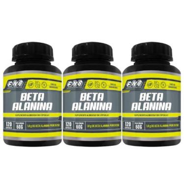 Imagem de 3x Beta Alanina 100% Pura 120 Cápsulas 1600mg Dose - Flora Nativa do B