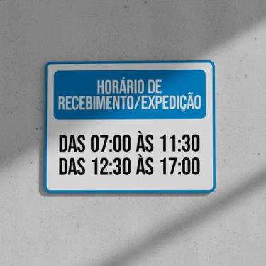 Imagem de Placa Acm Horário Recebimento Expedição 18X23 - Sinalizo