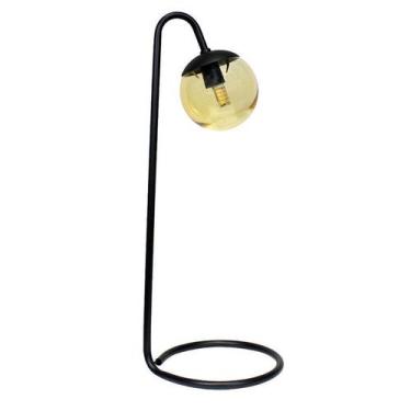Imagem de Luminária De Mesa Sow Vidro Âmbar G9 - I9LED Iluminação, Preto, Bivolt
