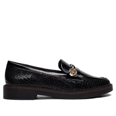 Imagem de Mocassim Feminino Ramarim Croco Verniz Preto, Preto, 34