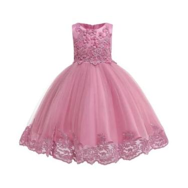 Imagem de Vestido De Princesa Com Laço De Renda Para Meninas, Verão, Primeira Co