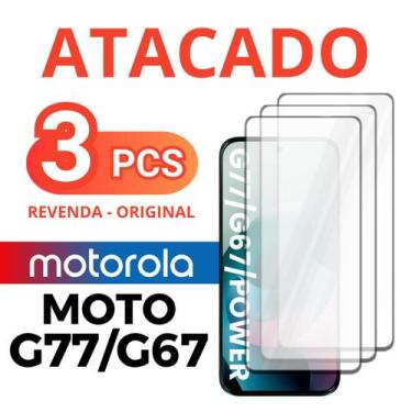 Imagem de Kit 3 Películas 3D Vidro Temperado Premium Moto G77 e Moto G67 Para At