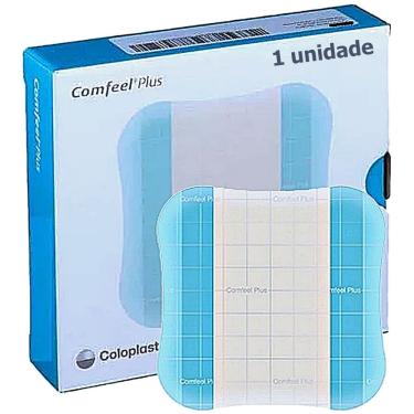 Imagem de Curativo Hidrocolóide Coloplast Comfeel Plus 33110 Transparente Estéril Semipermeável para Feridas 10x10cm