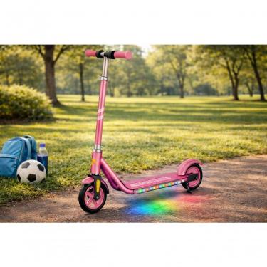 Imagem de Patinete Elétrico Infantil Unitoys Rosa com Motor Escovado 15km-h Autonomia Até 2h Peso Suportado 60kg Uso Interno