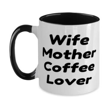 Imagem de Caneca de dois tons para amantes de café Wife Mother Coffee Lover 325 ml, presente para mãe do filho, copo engraçado para mãe
