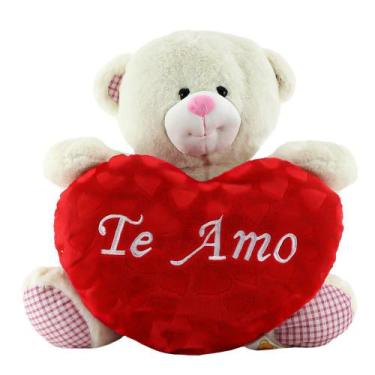 Imagem de Presentes Dia Dos Namorados Kit  Urso E Coração De Pelúcia - Bbr Toys