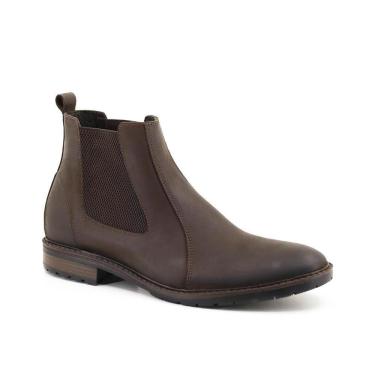 Imagem de Bota Chelsea Couro Masculina Elástico Confortável Macia