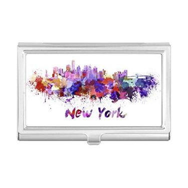 Imagem de Carteira de bolso para cartão de visita em aquarela New York America City