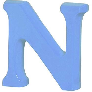 Imagem de Letra N Grande Ceramicas Pegorin Azul Bebe