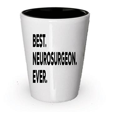 Imagem de Presentes de Neurocirurgião – Melhor Copo de Shot Neurosurgeon Ever – Ideia de Presente – Conjunto de Sacos de Cesta de Presente
