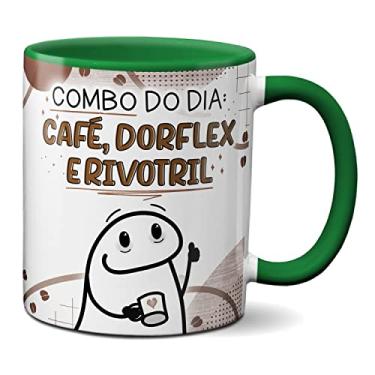 Imagem de Caneca Flork Combo Do Dia: Café Dor (flex) E Rir (votril) (Verde)