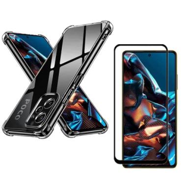 Imagem de Capa Capinha Anti Impacto + Película de Cerâmica 9D Compatível Com Xiaomi Poco X5 Pro 5G - (Hard Glass Store)
