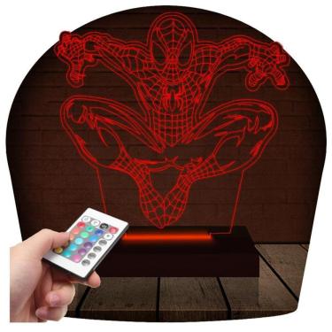 Imagem de Luminária Led 3D Homem Aranha Herói 2