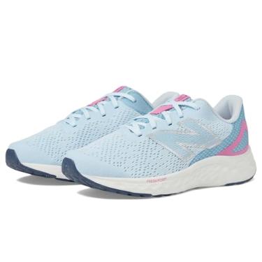 Imagem de New Balance Tênis de corrida unissex infantil Fresh Foam Arishi V4 com cadarço, Azul pedreira/rosa real/azul cromado, 6.5 Big Kid