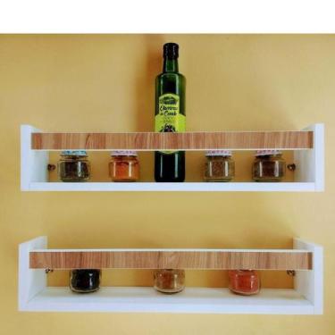 Imagem de Prateleira Cozinha Estante Nicho Organizador Tempero 2Un55Cm - Arte Ce