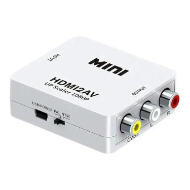 Imagem de Mini Adaptador Conversor De Hdmi Para Video Composto 3Rca Av