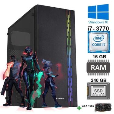 Imagem de Computador Core I7- 3770 Ram 16Gb Ssd 240Gb Gtx 1060 6Gb - Sobraltech