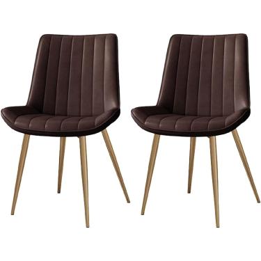 Imagem de Conjunto de 2 cadeiras de jantar de cozinha, cadeiras laterais de couro para sala de estar, cadeiras modernas para sala de jantar (d), a