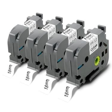 Imagem de Pristar Fita de etiqueta de substituição compatível com Brother TZe-141 TZe141 TZ141 P Touch TZ Tape 18 mm 1.8 cm laminado transparente trabalho com Ptouch PTD600 PT-D410 PTD400AD PT1880 etiquetadora,