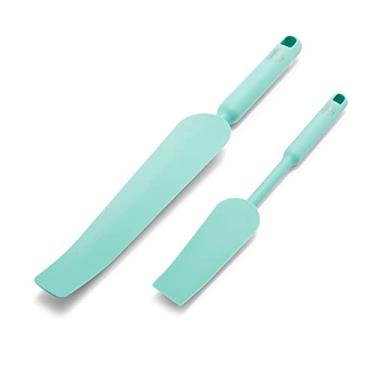 Imagem de GreenLife Espátula de silicone turquesa de fácil alcance, conjunto de 2 peças