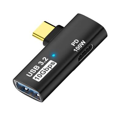 Imagem de AreMe Adaptador 2 em 1 USB C para USB 3.2 com porta de carregamento de 100 W, conversor Thunderbolt 4/3 OTG para Rog Ally, Steam Deck, Quest 2, iPhone 15 Series, iPad, MacBook e mais dispositivos tipo