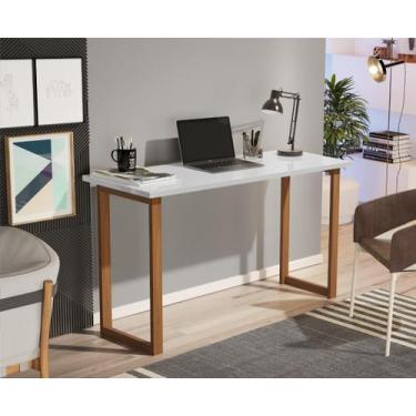 Imagem de Escrivaninha Mesa de Estudo Trabalho Home Office 90 cm Tampo Branco - 