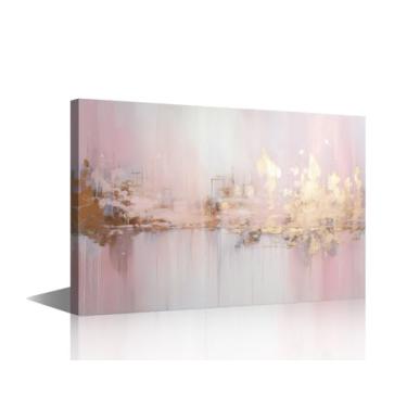 Imagem de Arte de parede em tela vintage Lady Office Wall Art Decor Impressão abstrata em tela 1 painel rosa pôster de arte de parede para homem sala de estar quarto casa decoração de parede esticada pronta