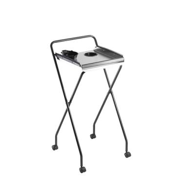 Imagem de DOMPEL Carrinho dobrável com suporte mega Hair para extensões de cabelo com rodas carrinho de cabeleireiro, barbearia, perfume, cosméticos, sala de es