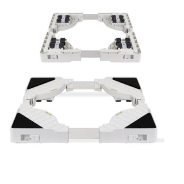 Imagem de TYJZKJWQ Base de suporte para máquina de lavar, suporte de geladeira, base de rolo móvel para máquina de lavar, secadora, geladeira, pedestal de lavanderia (H: 4 cm, branco)