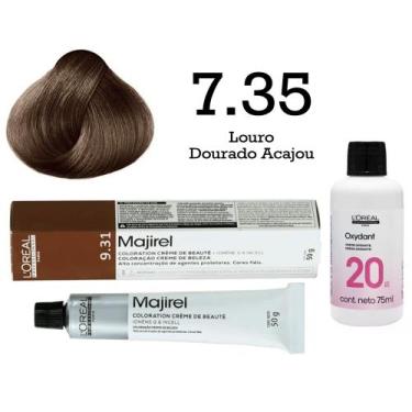 Imagem de Coloração Majirel 7.35 Louro Dourado Acajou + Emulsão Oxi 20 Vol. 75ml
