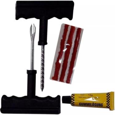 Imagem de Kit Reparo Pneu Remendo Profissional Carro Moto + 3 Macarrão - ITAJOBI