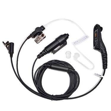 Imagem de HYS Um kit de vigilância de três fios, fone de ouvido intra-auricular macio com redução de ruído de perfil baixo com ponta de cogumelo para rádio digital APX6000 APX7000 XPR6350 XPR6550 XPR7350