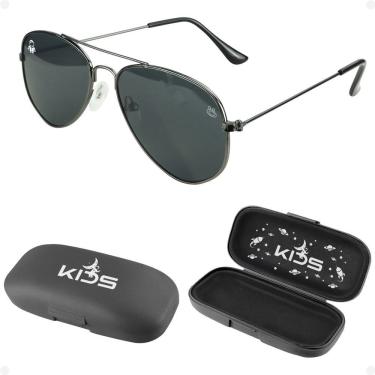 Imagem de Oculos Infantil Aviador Menino Proteção Uv Oculos Sol Preto