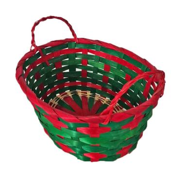 Imagem de Cesta De Vime Natal Médio - 20cm X 14cm X 11cm