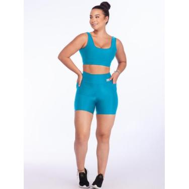 Imagem de Conjunto Short e Top Com Leve Canelado Tecido Grosso Modela Bumbum Top