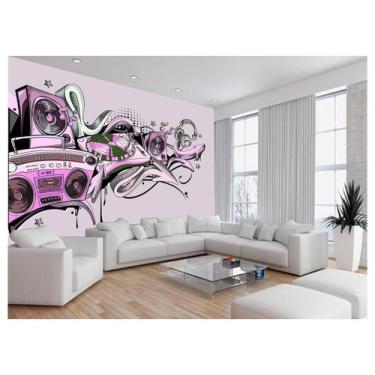 Imagem de Papel De Parede 3D Musica Toca Fita Retrô Tape 3,5M Mus55 - Você Decor